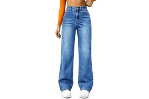 Plus Size Women's Jeans OEM Stretch Denim High Waist Cotton Skinny Flared Pants Wholesale Fashion Women Wide Jeans