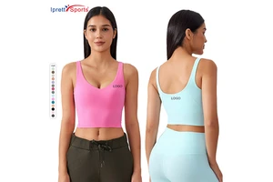 Popular High Quality Deep U Beauty Back Women Active Wear Yoga Gym Crop Tank Top Custom High Impact Sports Bras for Women