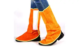 Premium Quality Heavy Duty Cowhide Split Leather Welding Shoe Cover Warm Thick Industrial Design Construction Safety