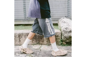 Custom Summer Men's Oversize Cotton Bone Baggy Vintage Wash Knee Length Jorts Distressed Denim Jeans Embroidery Shorts for Men