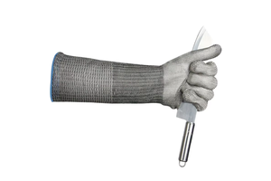 Stainless Steel Wire Mesh Safety Gloves Cut-Resistant and Rustproof with Long Cuff for Butcher for Work and Protection