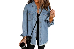 Plus Size Women's Outerwear Curve Stretch Knitted Jacket Long Sleeve Vintage Casual Coat with Denim Texture Custom OEM ODM
