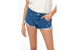 Women's Denim Shorts Sexy Mid-Waisted Breathable Streetwear Fashionable Casual Skinny Fit Drawstring Closure