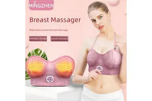 Rechargeable Wireless Breast Massager Bra Warm Compress Vibration Therapy Portable Chest Massage Device For Women Breast Care