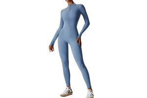 New Design High-Intensity Fitness Sports Jumpsuit Tights Long Sleeve Yoga Jumpsuit With Zipper Sexy Bodysuits for Ladies