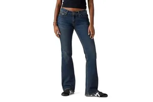 Women's Low Rise Bootcut Flared Denim Jeans Stretch Regular Fit Retro Blue Breathable Utility Y2K Style Pants Wholesale