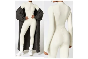 Quick Dry Reversible Lightweight Breathable Full-Length Spandex/Nylon Women's Running Fitness Jumpsuits Fall/Winter Yoga Sports