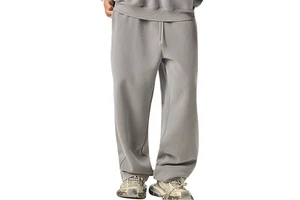 Women's Autumn Casual Loose Fit Anti-Pilling Mid-Waist Full-Length Drawstring Closure Wide-Leg Pants