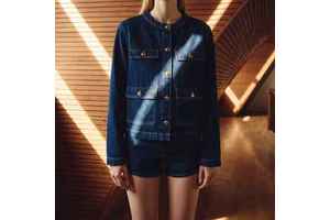 Women's Vintage Print Washed Denim Jacket Breathable Eco-Friendly All-Match Simple European American Style Autumn Button