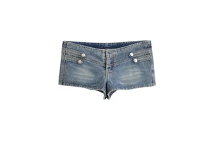 SHENZHUSpring Summer Women's 2026 New Fashion Solid Color Denim Breathable Polyester Casual Low Waist Retro Women's Shorts