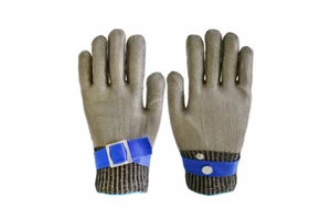 Yokii High Quality Food Grade Stainless Steel Wire ANSI A9 Anti Cut Gloves Mesh Metal Knife Cutting Resistant Butcher Gloves