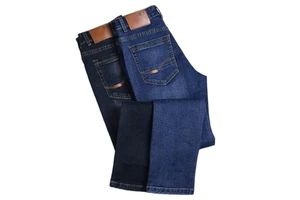 Custom Plus Size Men's Straight Jeans Breathable Lightweight Denim Trouser Print Pattern Casual High Street Style Summer Wash