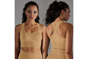 DTL seamless quick-drying yoga suit sexy beautiful back shockproof gathering sports bra running fitness vest women