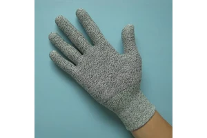 SM SM-720 Grey Anti-cut Cut Resistance Gloves CE EN388:2016 Level B Pu Coated Type C 13 Gauges 400 Denier Yarn XS~XXL Made China