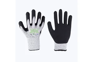 Factory Anti-Cut Glove Level 5 Nitrile Sandy Finish Coated Gloves Anti Cut Coated Construction Work Safety Cut Resistant Gloves