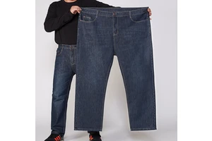 Good Quality Slim Straight Formal Mid Waist Softener Mens Plus Size Jeans