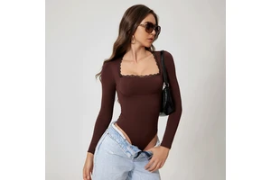 Women's Summer Sexy Knitting Custom Workout Gym Active Wear Long Sleeve Skinny Yoga Dance Sports Romper Slimming Jumpsuits Solid