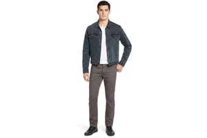 Warm streetwear men denim jacket sherpa lined blue jean winter fashion outerwear vintage style coat for men casual