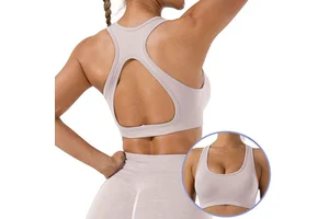 Women's Lightweight High Quality Breathable Running Sports Bra Seamless Yoga Top with Racer Back Medium Impact