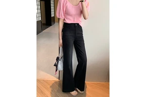 Women's Spring Vintage Denim Jeans Slimming Super Stylish Versatile Quick Dry Petite Women Nine-Tenths Straight-Leg BJ561-2