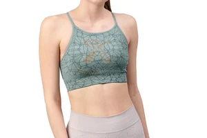 Latest Design Spandex/Nylon Women Yoga Tops Simple Front Logo High Support Breathable Eco-Friendly Gym Wear