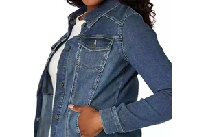 New Women's Vintage Winter Slim-fit Long-sleeved Denim Jacket with Stand Collar Casual Waterproof Oversize Button Coat