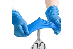 Waterproof Nitrile Disposable Safety Gloves Latex Free Oil Proof 100 Pcs/Box Ice Blue Powder Free 4 Mil Ozone Food Grade CE