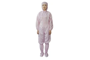 Chengsheng CSESD04 Washable ESD Anti-Static Dust Proof Level D Basic Protective Suit Cleanroom Jumpsuit Hood Polyester Sleeves