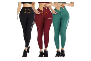 Custom Large Size High-Waist Yoga Leggings with Push-up Corset Pattern Made of Spandex/Nylon