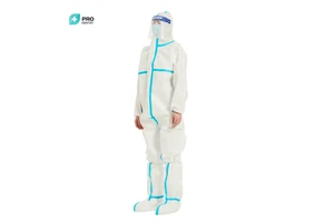 CE TYPE5, Type6 Accepted White PP PE Microporous Disposable Anti-Static Hazmat Suits Breathable Painters Coveralls