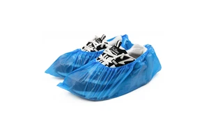 Protective Safety Medical Waterproof Anti Slip Plastic CPE Blue Disposable Shoe Covers