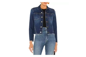 OEM Winter Wear Women Cropped Denim Jacket Casual Style Solid Blue Color Jean Jacket Unisex Slim Fit Cotton Fabric Ladies Jacket