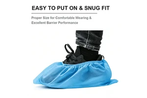 Custom Disposable Non-woven Shoe Covers Support Custom Logo & Size Dustproof Anti-slip Protective for Hospital Factory