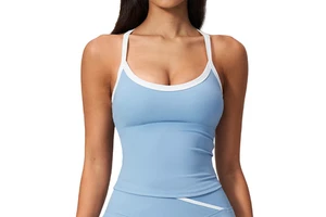Women Yoga Crop Top High Neck Seamless Padded Half Sleeve for Breathable Color Blocking Quick Dry Gym Training Fitness