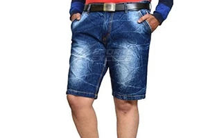 High Quality Men's Jeans Shorts with Zipper Fly 100% Cotton Solid Pattern Quick Dry Customizable-Training & Casual Use