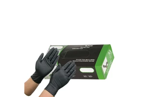 Custom Logo Box Durable 6mil Industrial Mechanical Heavy Duty Black Full Textured Grip Nitrile Gloves Disposable Gloves