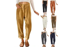 Soft Breathable Women's High Waist Wide Leg Office Pants Long Casual Loose Trousers for Street Wear