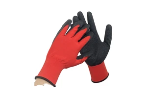 Men's General Multi-Purpose Safety Work Gloves Crinkle Latex Coated with Polyester for Construction Warehouse Gardening