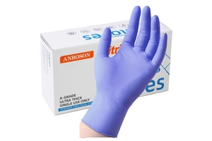 For Powderfree Diamond Blended Nitrile Gloves 4 Mil CE Certified 100 XL Ice Blue Medical Disposable Black