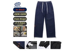 Men's Spring Autumn Formal Medium Cotton Breathable Skin-friendly Straight Jeans Elastic High Waist Micro-pleated Long