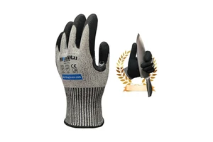 Level ANSI A7 Cut Resistant Work Glove Nitrile Coated Anti Cut Good Grip Safety Gloves Woodworking Fishing Construction Mechanic