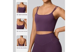 Wholesale Custom Women's Shockproof Sports Bra Yoga Top Nylon Spandex Seamless Racer Back Running Fitness Model