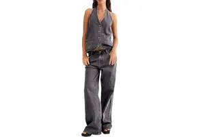 Bestselling High Quality Customizable Skinny Women's Casual Denim Suit Breathable Waterproof Reasonable Price for Online Sale
