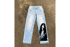 Custom High-Design Streetwear Denim Stack Jeans for Men All Seasons Hip Hop Casual Mid Vintage Loose Straight Baggy Look Rivet