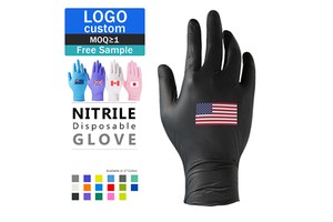 Custom Logo OEM Disposable Medical Examination Nitrile Gloves Powder Free EN455 ASTM Certified Guantes De Nitrilo for Hospital