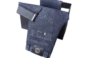 custom Men's Denim Baggy Flared Wide Leg Palazzo Pants Washed Casual Mid High Street Vintage Hip Hop Plus Size Autumn