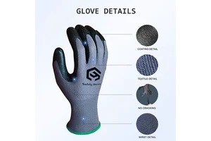 CY Safety Gloves Construction Spandex Gloves Nitrile Foam Gloves 15G Grey Nylon Work Gloves Nitrile Handschuhe