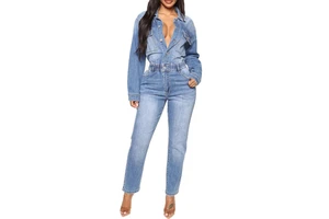 Hot Sale Summer Women Regular Fit Casual Canvas Denim Suits Set Full Sleeve Quick Dry Eco-Friendly Breathable Low MOQ 2-Piece