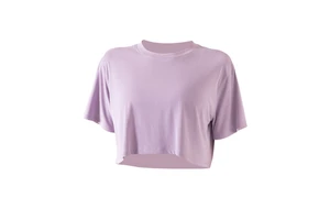 New Arrival Back Split Cropped Athletic Top Soild Comfortable Yoga Gym Tops