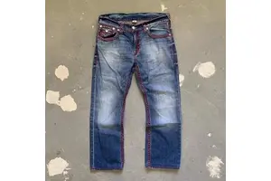 High Quality Vintage Men's Slim Coated Mid Waist Straight Denim Pants Slight Stretchy Pockets Wide Leg Trousers Long Jeans
